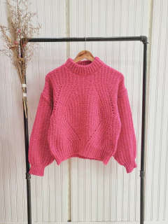 SWEATER MEDIA POLERA ROMBO FRIZADO - tienda online