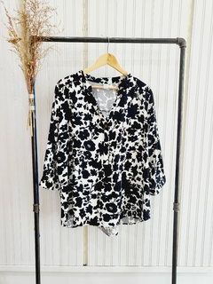 CAMISOLA MAO LINO 3/4 (BIANCA)