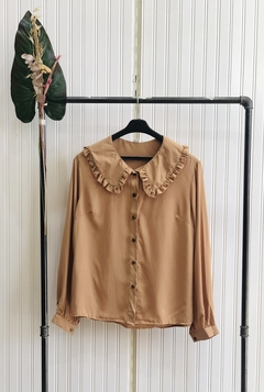 CAMISA CUELLO BOBO POPLIN LISO. - ivony