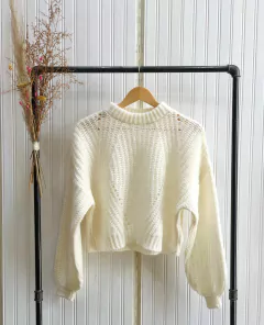 SWEATER MEDIA POLERA ROMBO FRIZADO - tienda online