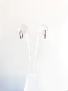 Aros de plata 925 con cubic blanco