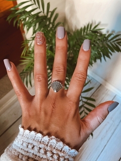 Anillo de plata concha de mar