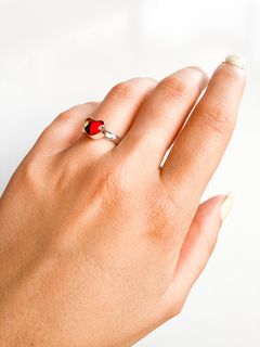 Anillo de plata peruana corazón
