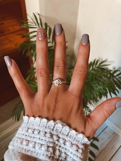 Anillo de plata hoja