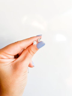 Aros de plata saturno con cubics - comprar online
