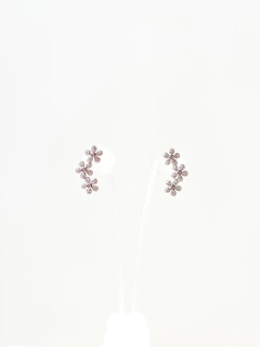 Aros de plata 925 flor con cubic