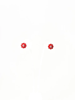 Aros de plata 925 flor roja