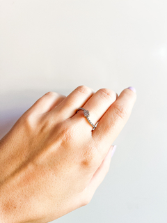 Anillo de oro blanco con cubic blanco