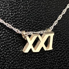 Conjunto de cadena y dije de oro blanco XXI - comprar online