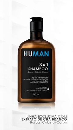 Shampoo 3x1 - Barba - Cabelo - Corpo - Human 240ml - comprar online
