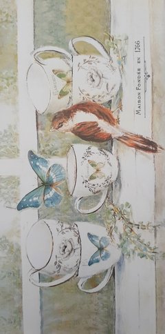 PAJARITO, MARIPOSA Y TAZAS