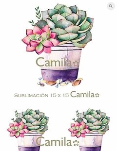 MACETA CON SUCULENTA SU113 - SUBLIMACION A4