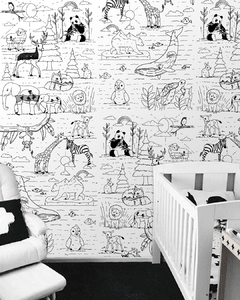 ANIMAL KINGDOM (blanco&negro) - Vinilo de pared en internet