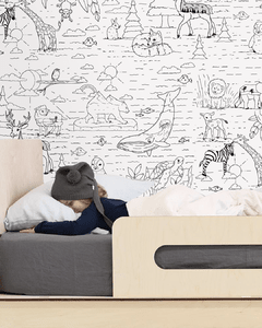 ANIMAL KINGDOM (blanco&negro) - Vinilo de pared - tienda online
