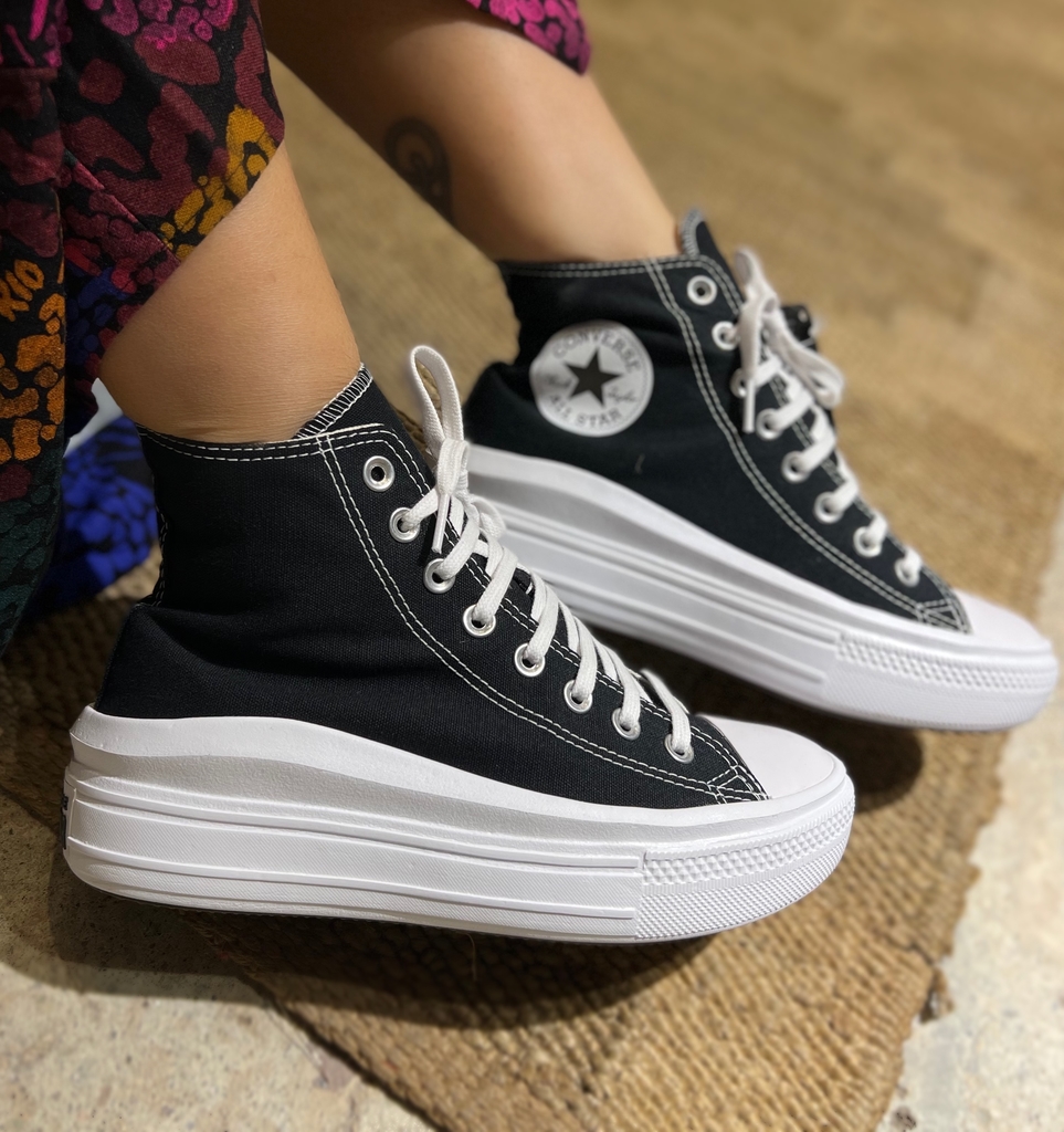 ALL STAR CHUCK TAYLOR PLATAFORMA MOVE LAVANDA/ PRETO /BRANCO CANO LONGO