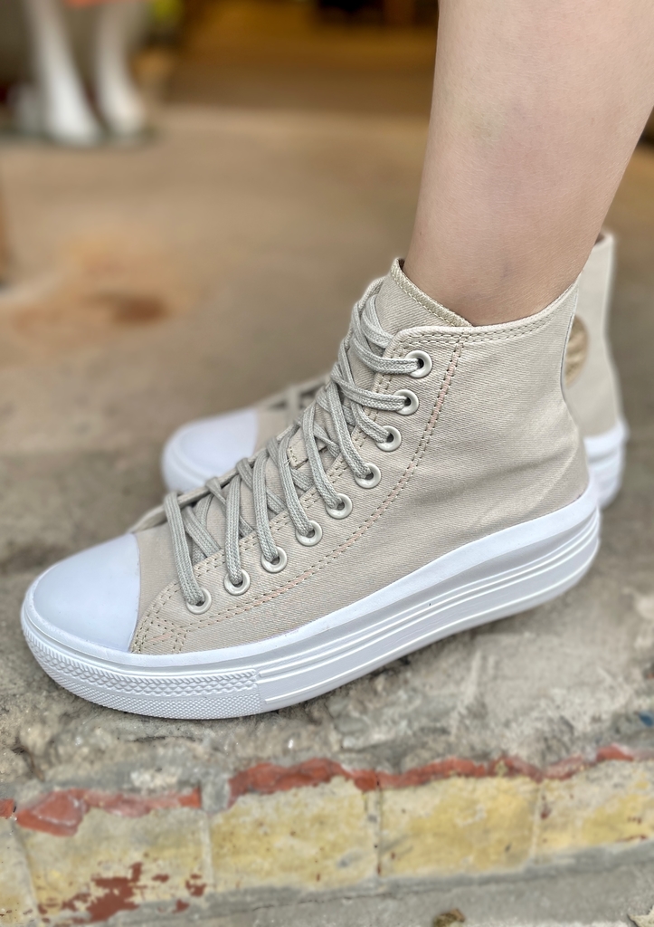 Tênis Chuck Taylor All Star Move Bege Claro Ouro Branco CT16160001