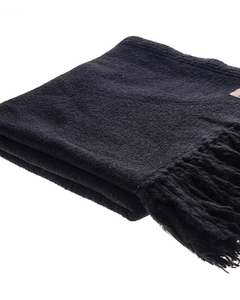MANTA CON FLECOS NEGRA - comprar online