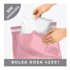 BOLSA ROSA PARA ENVIOS TAMAÑO GRANDE 42X51 (500)