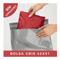 BOLSA GRIS PARA ENVIOS TAMAÑO GRANDE 42X51 (500)