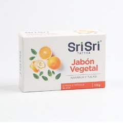 Jabon Ayurvédico Vegetal Naranja y Tulasi - 1 unidad - Sri Sri