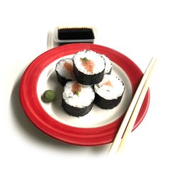 Roll Salmon Ahumado Queso y Verdeo - 8 piezas - Fujisan - comprar online
