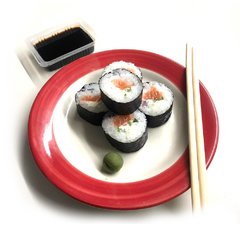 Roll de Salmon Rosado, Cebolla Verdeo, Queso Phila, Alga Nori afuera - 8 piezas - Fujisan - comprar online