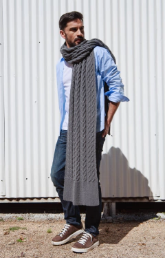 MAXI BUFANDA BRAID ACERO