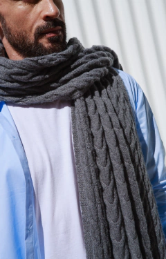 MAXI BUFANDA BRAID ACERO - comprar online