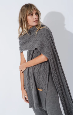 MAXI PASHMINA BRAID ACERO - comprar online