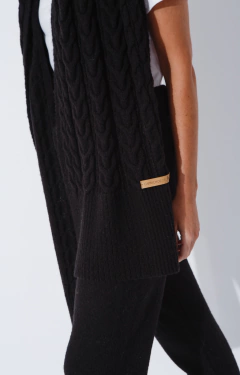 MAXI PASHMINA BRAID NEGRA - Caprichos del Rey