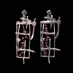 Aros Tramas en plata 925 con granates naturales