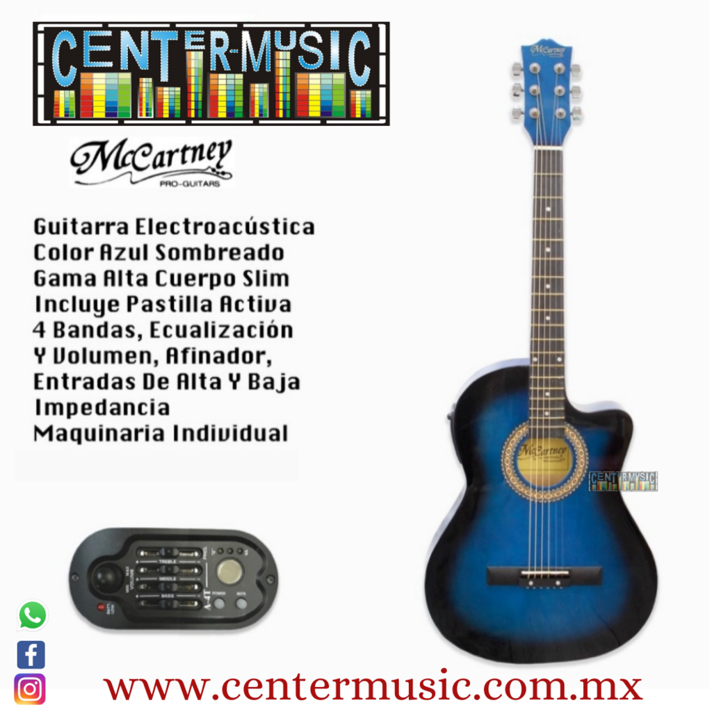 GUITARRA ELECTROACÚSTICA MCCARTNEY CUERDAS DE META
