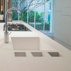 ILHA GOURMET EM CORIAN - Móveis planejados, porcelanatos e bancadas na Neovilla home design