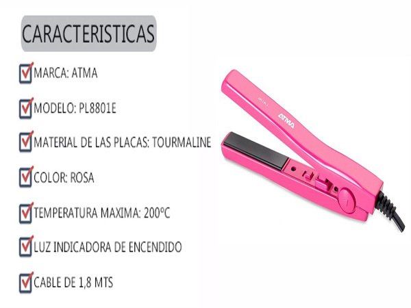 mini plancha de pelo atma