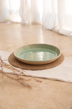 Plato con borde | Verde agua - comprar online