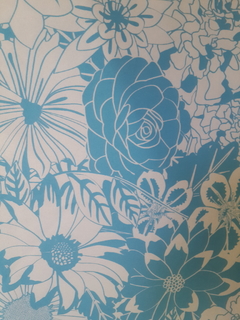 Mantel antimancha modelo Flores con celeste - comprar online