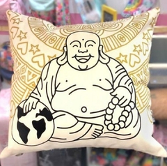Almohadón algodón serigrafeado 40 x 40cm Buda mandala