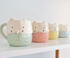 Tazón Gatito color verde agua - tienda online