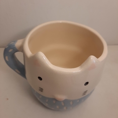 Tazón Gatito color celeste - comprar online