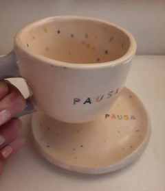Juego Taza + Plato "pausa" - tienda online