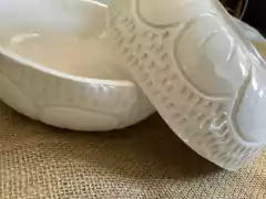 Cuenco crudo esgrafiado flor grande
