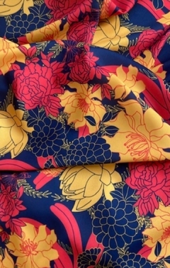 Mantel antimancha modelo Peonia con azul - comprar online