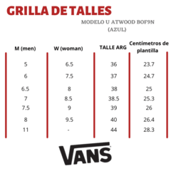 Vans ATWOOD Azul BOF9N - tienda online