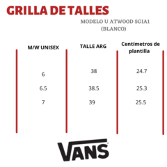Vans U ATWOOD Blanca 5GIA1 - tienda online