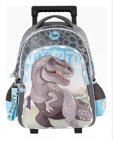 Mochila Carro Footy Dinosaurio Luz Led - 18 Pulgadas - 2201