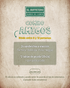 Combo 24 sándwiches + 2 picaditas + pan