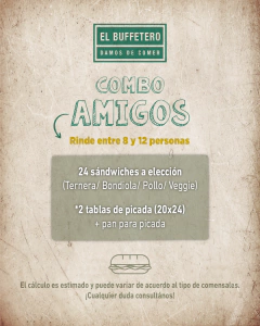 Combo 24 sándwiches + 2 picaditas + pan