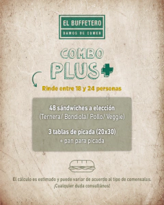 Combo 48 sándwiches + 3 picadas grandes + pan