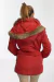 Campera de mujer con piel y guata en el interior y cinturón. Capucha desmontable. en internet