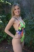 Malla entera de mujer Bahía del Sol estampada y con espalda acordonada. - comprar online